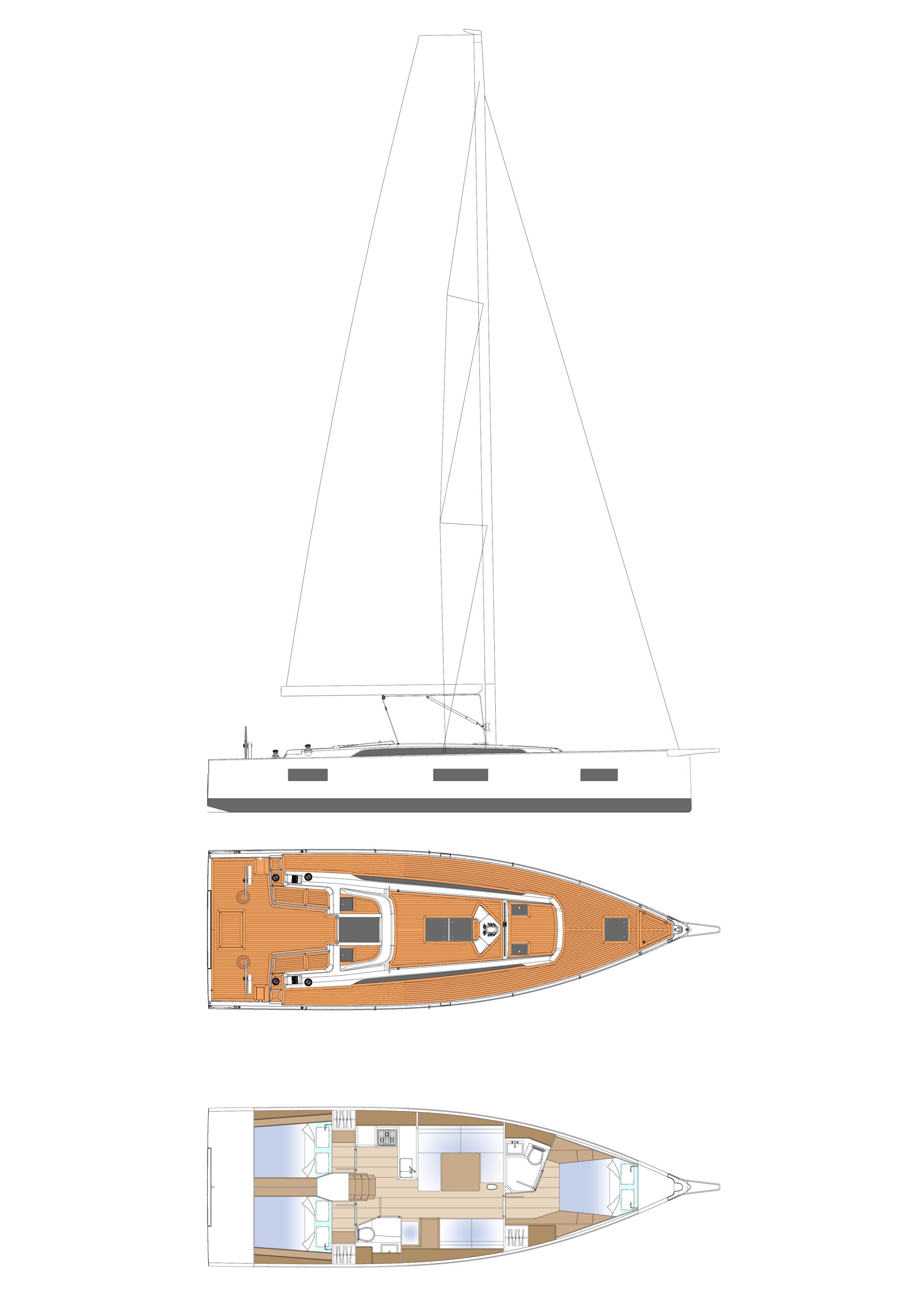 Plan Solaris Yachts 40 ST