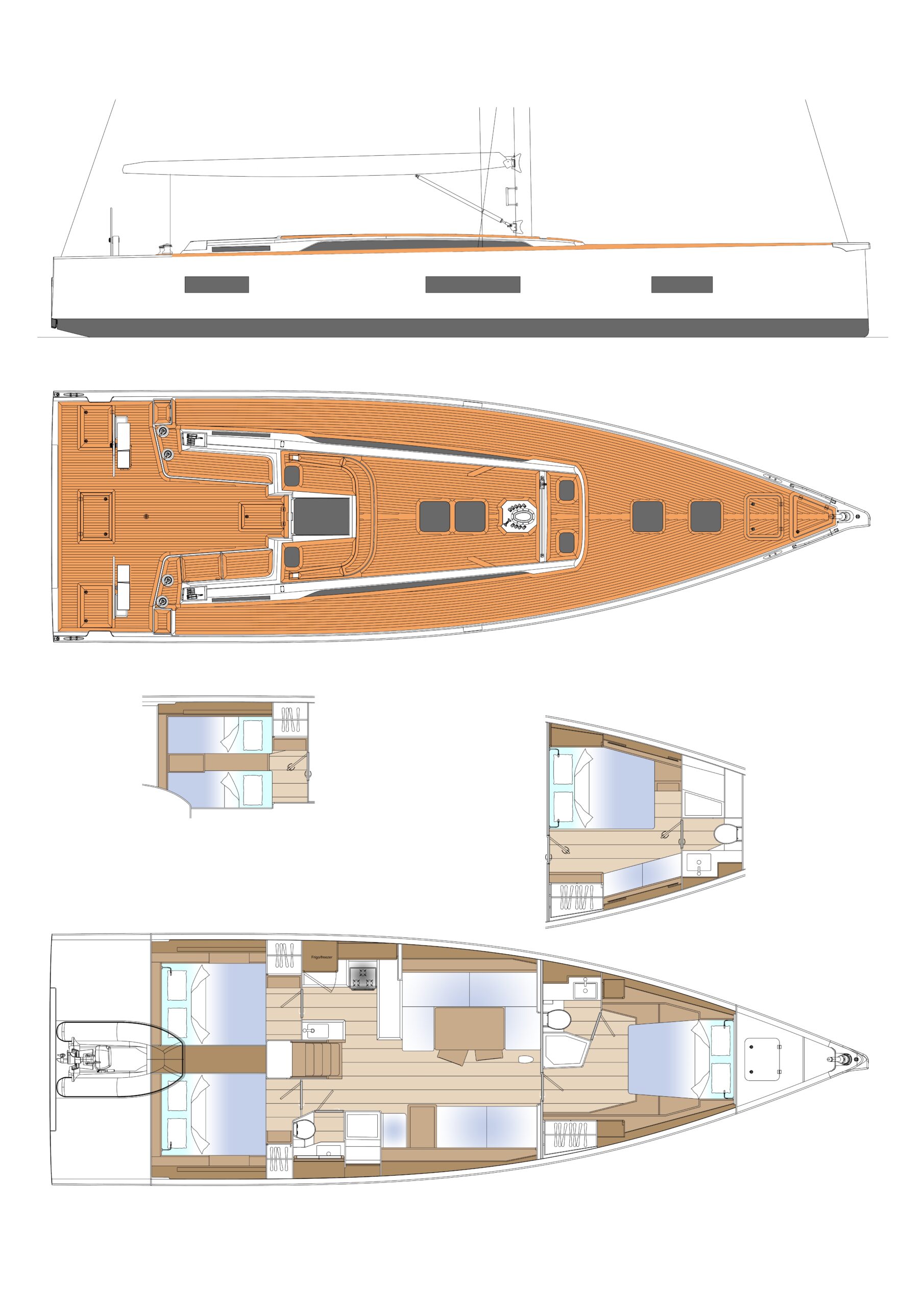 Plan Solaris Yachts 50
